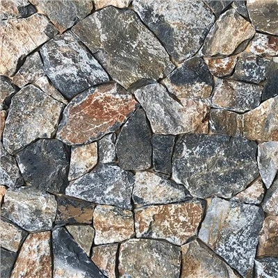 آبی سنگ آهکی با سنگ رستیک تصادفی شل